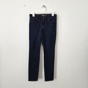 Old Navy Power Slim Straight Mid Rise Jeans Dark Wash Cotton Women's Size 2